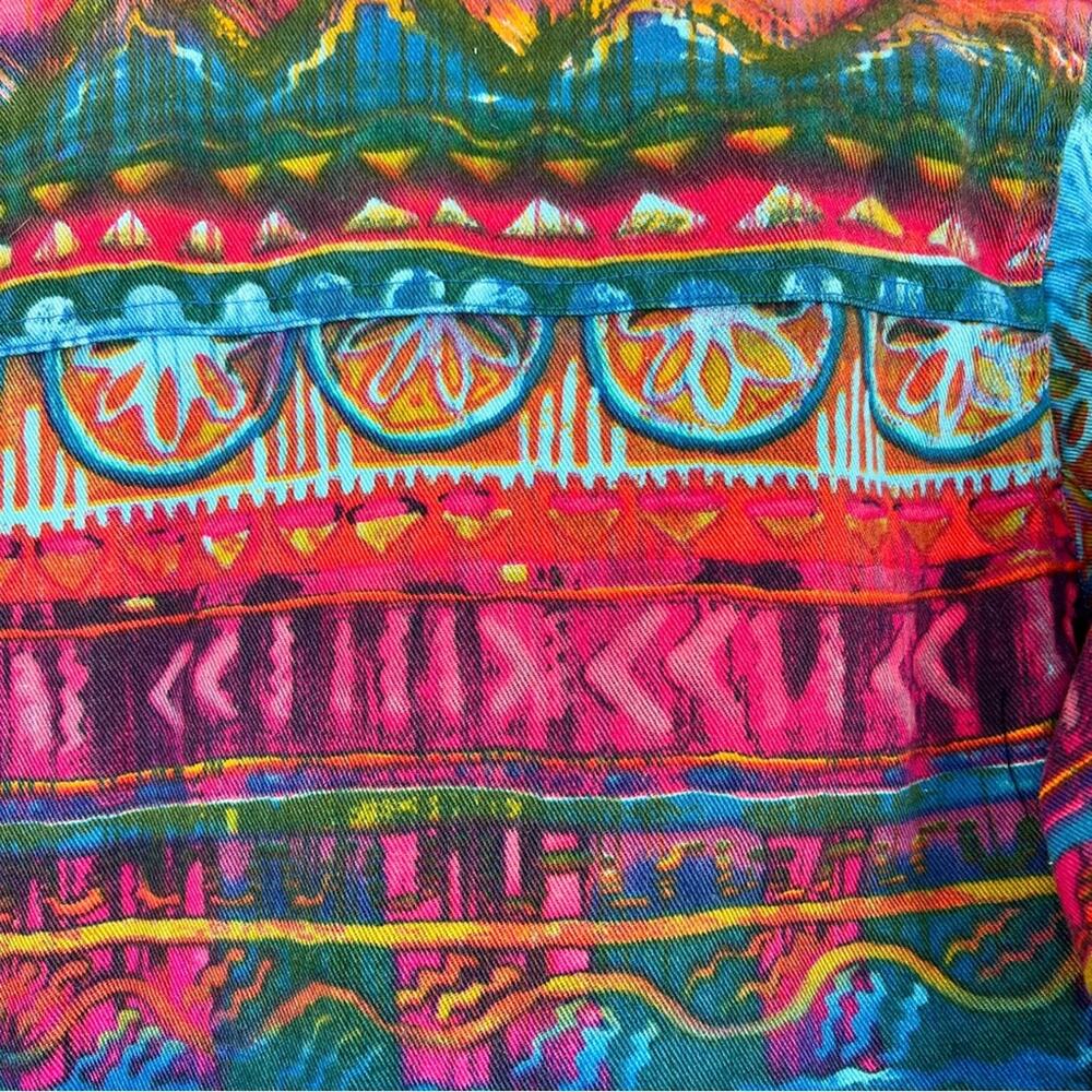 Vintage Chico’s Design | Colorful Aztec Printed Jacket Artsy Casual Festival S - Picture 6 of 8